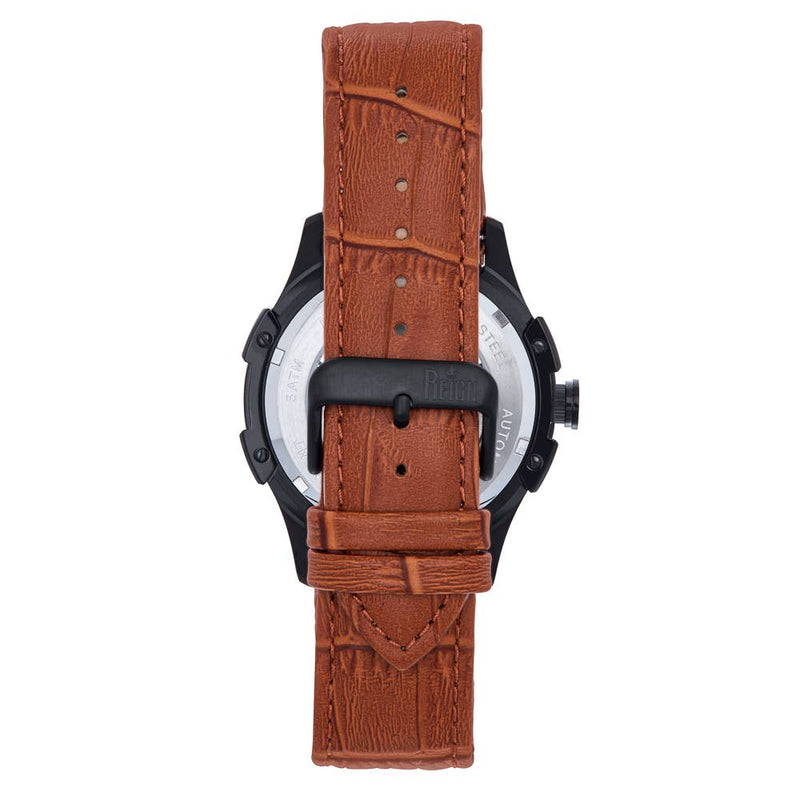 Reign Solstice Automatic Leather - Band Skeleton Watch - Bundle Bus
