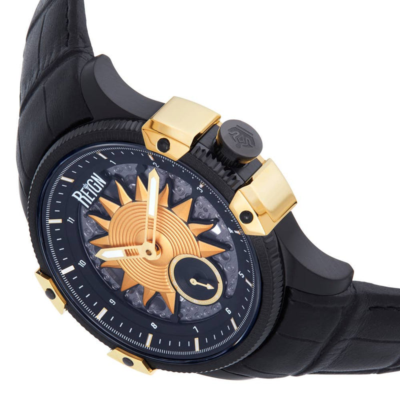 Reign Solstice Automatic Leather - Band Skeleton Watch - Bundle Bus