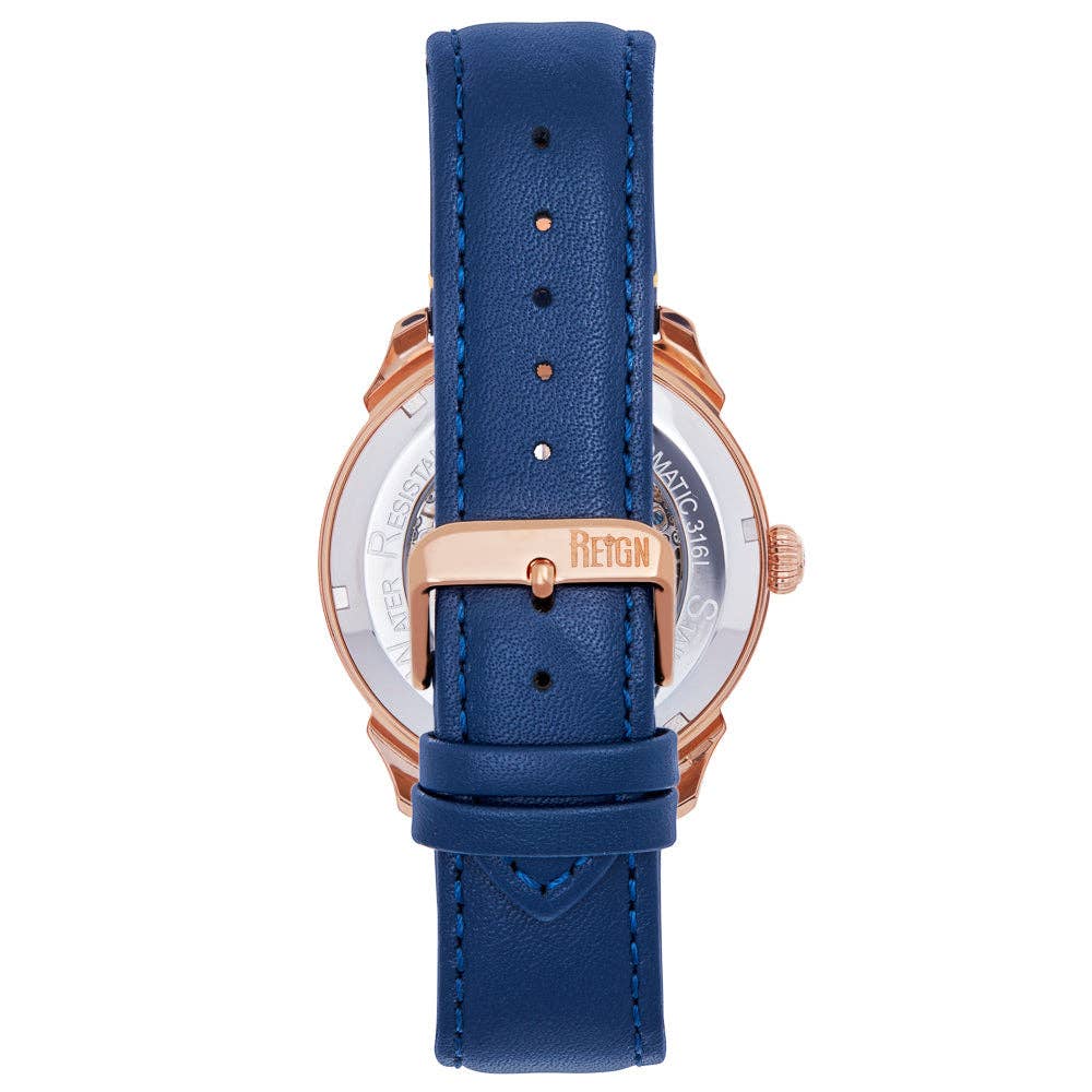 Reign Weston Automatic Leather - Band Skeleton Watch - Bundle Bus