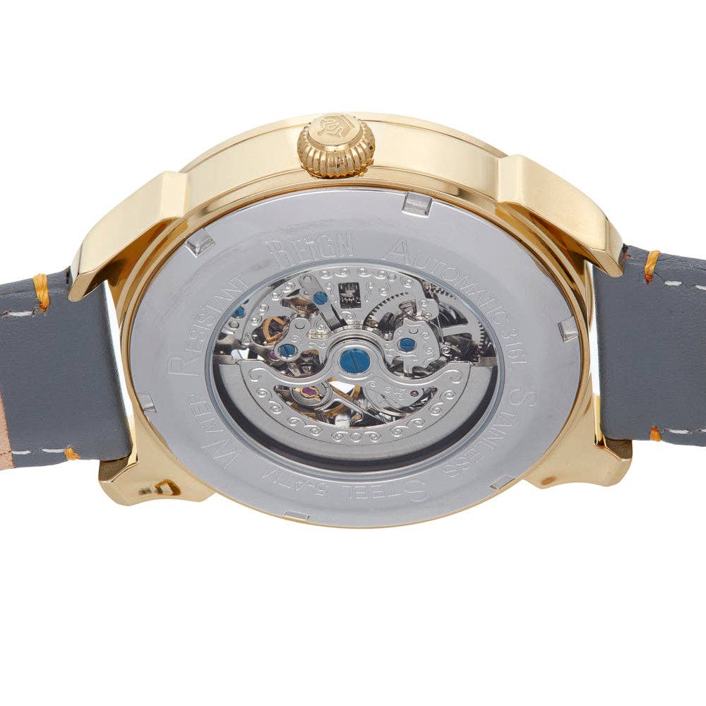 Reign Weston Automatic Leather - Band Skeleton Watch - Bundle Bus