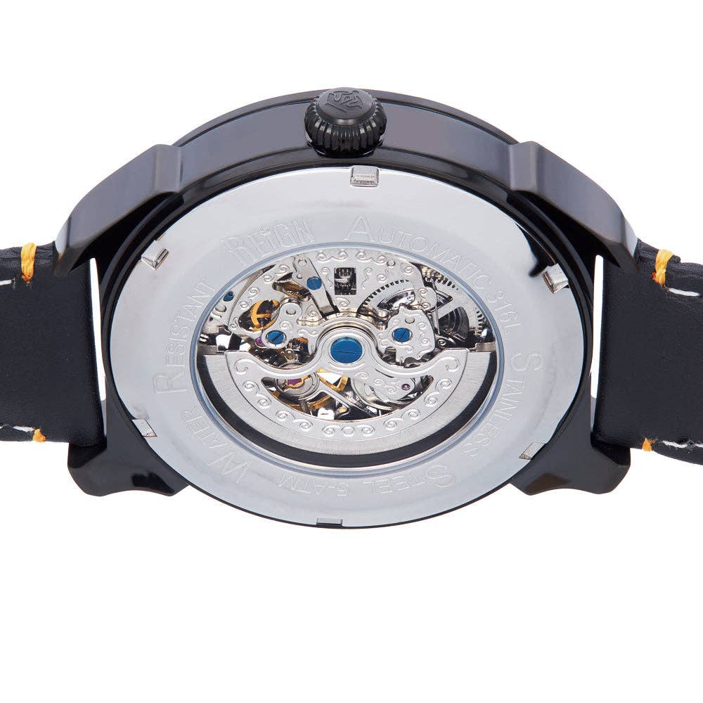 Reign Weston Automatic Leather - Band Skeleton Watch - Bundle Bus