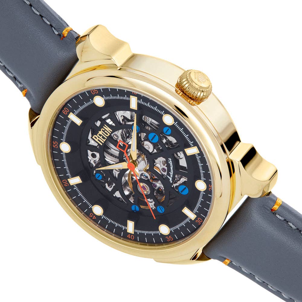 Reign Weston Automatic Leather - Band Skeleton Watch - Bundle Bus