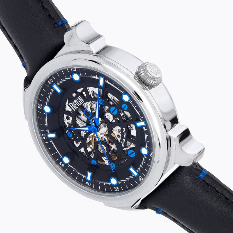 Reign Weston Automatic Leather - Band Skeleton Watch - Bundle Bus