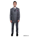 Stacy Adams Hybrid Fit Double - Breast Suit, Neutral Plaid - Bundle Bus