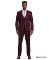 Stacy Adams Hybrid Fit U - Shaped Vested Suit, Burgundy - Bundle Bus