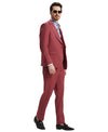 Stacy Adams Hybrid Fit U - Shaped Vested Suit, Coral - Bundle Bus