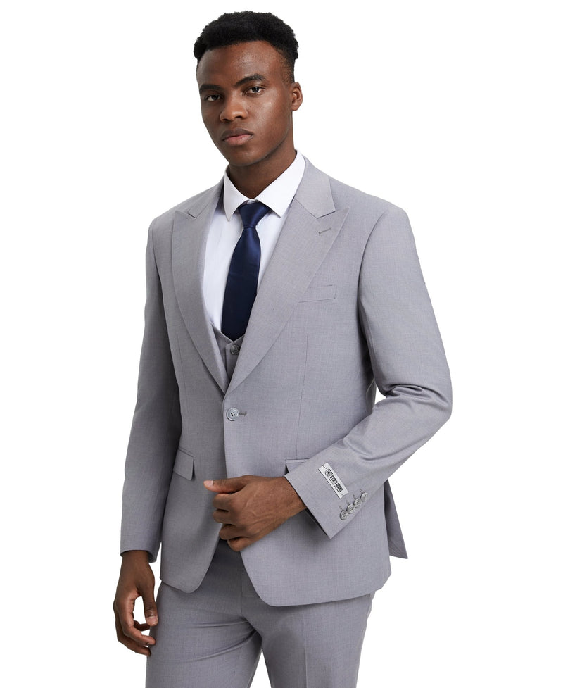 Stacy Adams Hybrid Fit U - Shaped Vested Suit, Grey - Bundle Bus