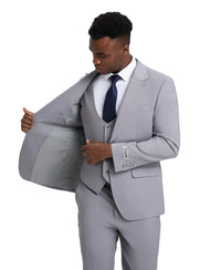 Stacy Adams Hybrid Fit U - Shaped Vested Suit, Grey - Bundle Bus