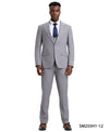 Stacy Adams Hybrid Fit U - Shaped Vested Suit, Grey - Bundle Bus