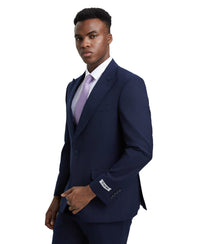 Stacy Adams Hybrid Fit U - Shaped Vested Suit, Navy - Bundle Bus