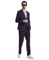 Stacy Adams Hybrid Fit U - Shaped Vested Suit, Purple - Bundle Bus