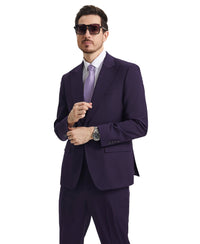 Stacy Adams Hybrid Fit U - Shaped Vested Suit, Purple - Bundle Bus