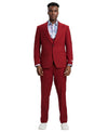 Stacy Adams Hybrid Fit U - Shaped Vested Suit, Red - Bundle Bus