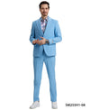 Stacy Adams Hybrid Fit U - Shaped Vested Suit, Sky Blue - Bundle Bus