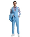 Stacy Adams Hybrid Fit U - Shaped Vested Suit, Sky Blue - Bundle Bus