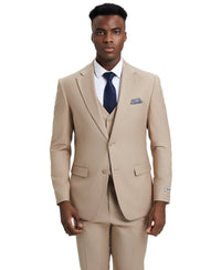 Stacy Adams Hybrid - Fit Vested Suit, Almond Latte - Bundle Bus