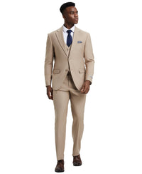 Stacy Adams Hybrid - Fit Vested Suit, Almond Latte - Bundle Bus