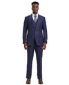 Stacy Adams Hybrid - Fit Vested Suit, Blue Plaid - Bundle Bus