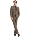 Stacy Adams Hybrid - Fit Vested Suit, Brown Tweed - Bundle Bus