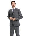 Stacy Adams Hybrid - Fit Vested Suit, Grey Tweed - Bundle Bus