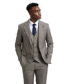 Stacy Adams Hybrid - Fit Vested Suit, Grey Windowpane - Bundle Bus