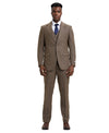 Stacy Adams Hybrid - Fit Vested Suit, Plaid Brown - Bundle Bus