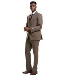 Stacy Adams Hybrid - Fit Vested Suit, Plaid Brown - Bundle Bus