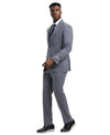 Stacy Adams Hybrid - Fit Vested Suit, Plaid Grey - Bundle Bus