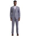 Stacy Adams Hybrid - Fit Vested Suit, Plaid Lilac - Bundle Bus