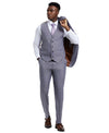 Stacy Adams Hybrid - Fit Vested Suit, Plaid Lilac - Bundle Bus