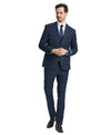 Stacy Adams Hybrid - Fit Vested Suit, Plaid Navy - Bundle Bus