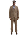 Stacy Adams Hybrid - Fit Vested Suit, Plaid Tan - Bundle Bus