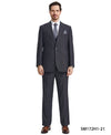 Stacy Adams Hybrid - Fit Vested Suit w/ U - Shaped Vest, Charcoaled Windowpane - Bundle Bus