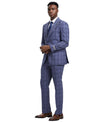 Stacy Adams Hybrid - Fit Vested Suit, Windowpane Lilac - Bundle Bus