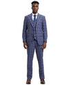 Stacy Adams Hybrid - Fit Vested Suit, Windowpane Lilac - Bundle Bus