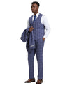 Stacy Adams Hybrid - Fit Vested Suit, Windowpane Lilac - Bundle Bus