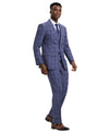 Stacy Adams Hybrid - Fit Vested Suit, Windowpane Lilac - Bundle Bus