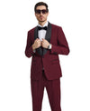 Stacy Adams Hybrid - Fit Vested Tuxedo, Burgundy - Bundle Bus