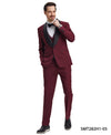 Stacy Adams Hybrid - Fit Vested Tuxedo, Burgundy - Bundle Bus