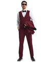 Stacy Adams Hybrid - Fit Vested Tuxedo, Burgundy - Bundle Bus