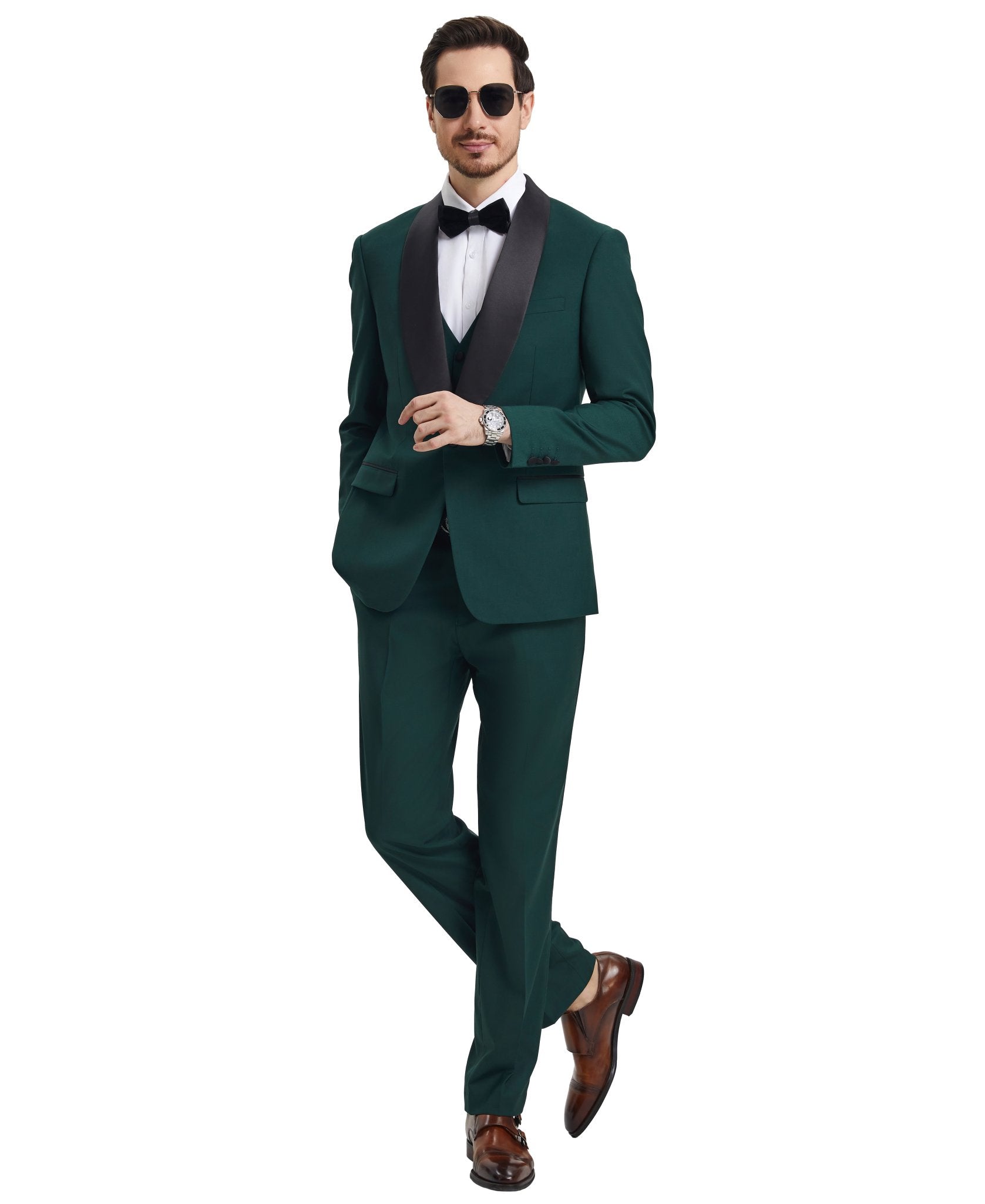 Stacy Adams Hybrid - Fit Vested Tuxedo, Green - Bundle Bus