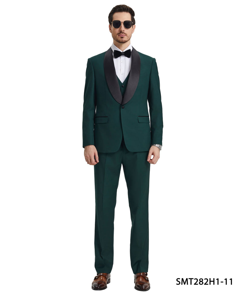 Stacy Adams Hybrid - Fit Vested Tuxedo, Green - Bundle Bus