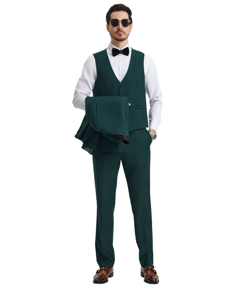 Stacy Adams Hybrid - Fit Vested Tuxedo, Green - Bundle Bus