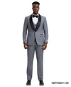 Stacy Adams Hybrid - Fit Vested Tuxedo, Grey - Bundle Bus