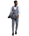 Stacy Adams Hybrid - Fit Vested Tuxedo, Grey - Bundle Bus