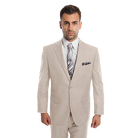 Tan Solid Mens Suit 2 - PC Regular Modern Fit - Bundle Bus