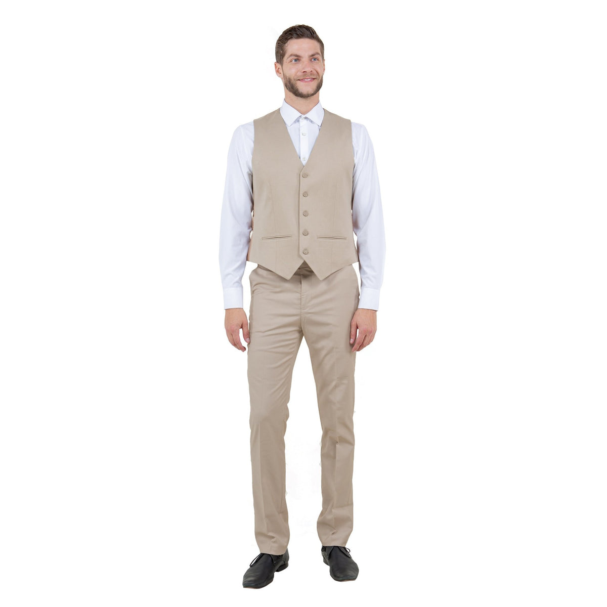 Tan Zegarie Suit Separates Solid Men's Vests For Men - Bundle Bus