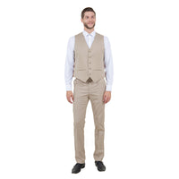 Tan Zegarie Suit Separates Solid Men's Vests For Men - Bundle Bus