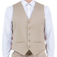 Tan Zegarie Suit Separates Solid Men's Vests For Men - Bundle Bus