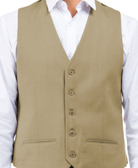 Tan Zegarie Suit Separates Solid Men's Vests For Men - Bundle Bus